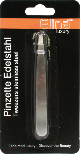 Tweezer stainless steal 9cm on card