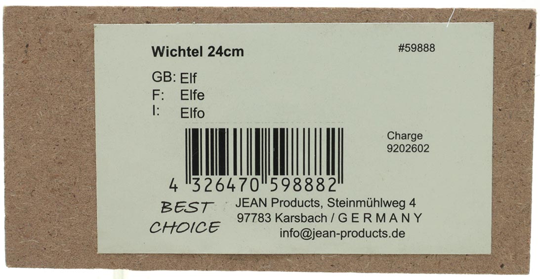 Wichtel XL 24,5x8cm, mit langem weichen Bart