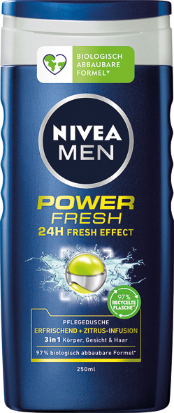 Nivea Shower 250ml For Men Power Fresh