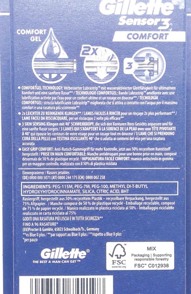 Gillette Sensor3 Einwegrasierer Comfort 8er