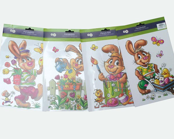 Windowpicture w. Eastermotif 28x21cm, 4 assort.