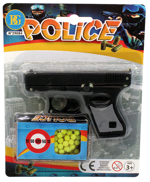 pistol toy pistol 13cm with magazine & 50 bullets