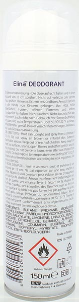 Deo Spray Elina Sport unisex 150ml Vitality