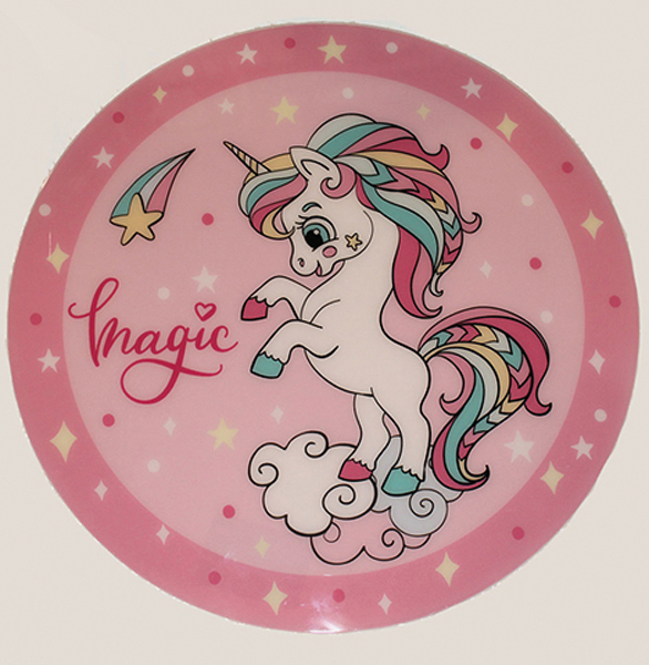 Set de table / tapis à peindre licorne 38cm rond, licorne