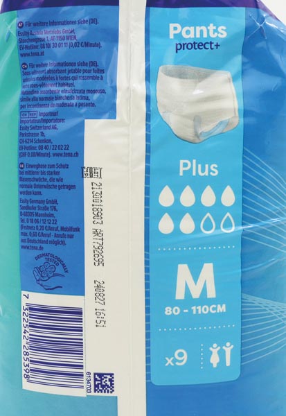 Tena Pants Plus Medium, pack of 9
