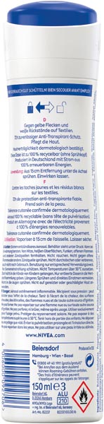 Nivea Deospray 150ml Black&White Invisible Clear