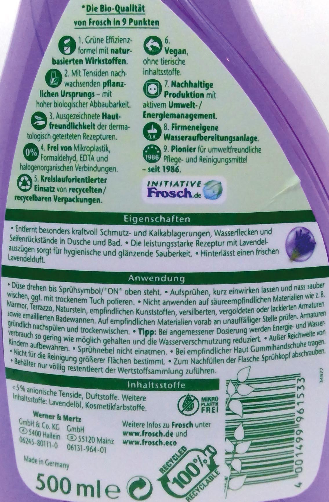 Frosch Hygienereiniger 500ml Lavendel