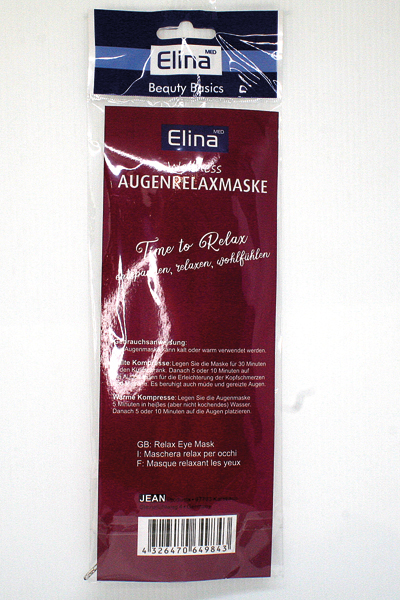 Augen Relax Gel Maske 24x7cm rosa