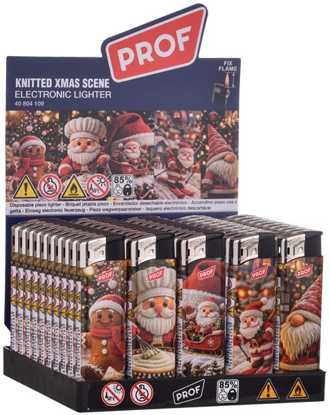Feuerzeug Weihnachten, Strick-Weihnachtsszene Elektro, im