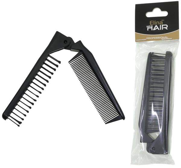 Taschenkamm klappbar schwarz 21x2,6x1,3cm