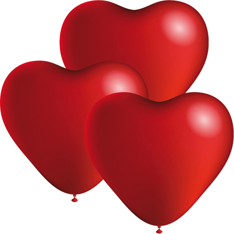 Balloons 3pcs heart 24cm diameter, best quality,