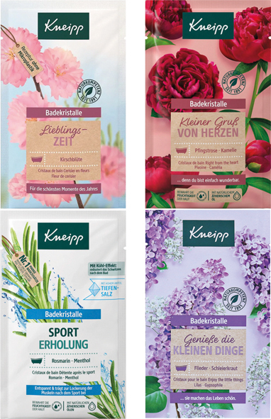 Kneipp Bath Crystals Display 60g 4 Types Asstd.