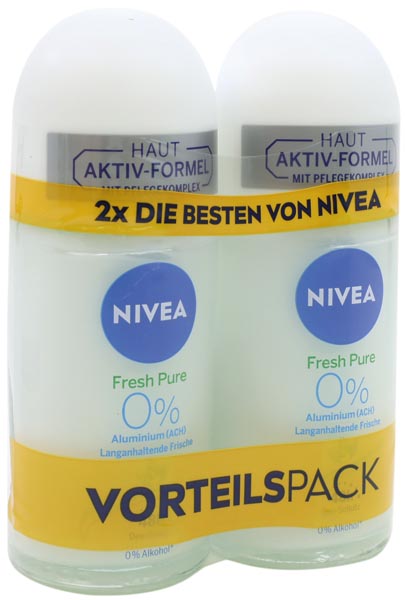 Nivea Deo Roll-On 2x50ml Fresh Pure Dopa