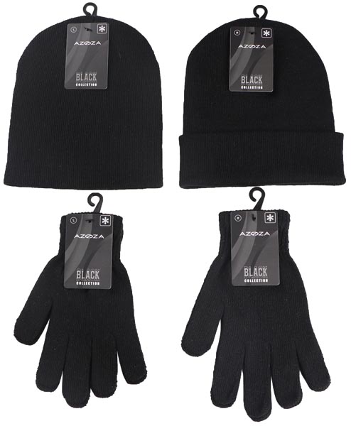 Mütze/Handschuhe-Sortiment, schwarz, 2/2 sort.