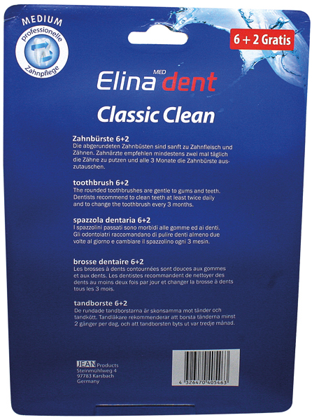 Toothbrush Elina 6+2 Classic Clean Medium