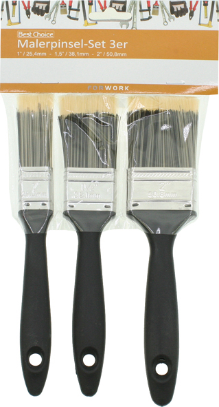 Paintbrush set of 3 ass. in sizes 2,5 / 3,8 /5cm