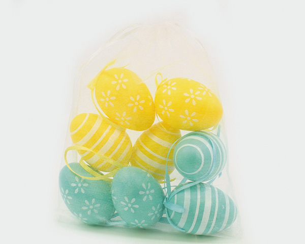 Easter eggs plastic with motif, set of 8