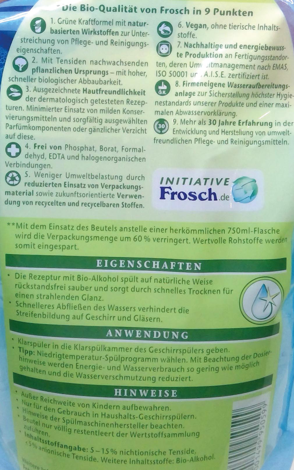 Frosch Klarspüler 750ml