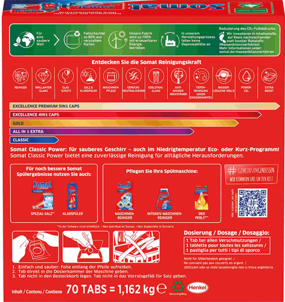 Somat Spülmaschinentabs Classic Power 70 Tabs