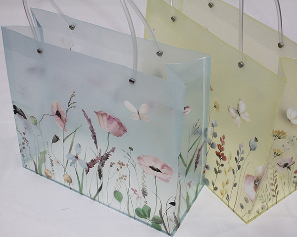 Shopping bag great flower meadow, 30x12x27cm, with riveted