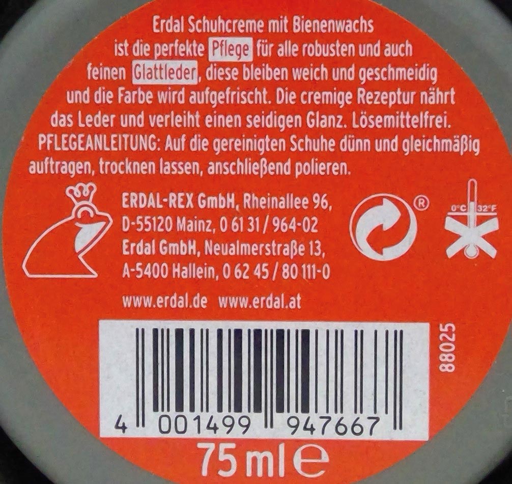 ERDAL Schuhcreme Dose neutral 75ml