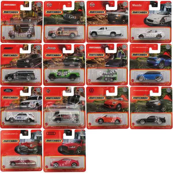 Matchbox Auto mind. 14 Modelle sort. Metall