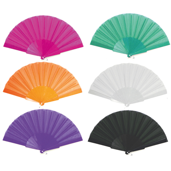 Spanish hand fan 6 colors assorted 23x2cm each