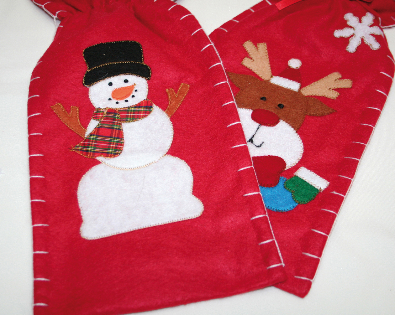 Felt Santa bag red XL 36x18cm, 2 assorted