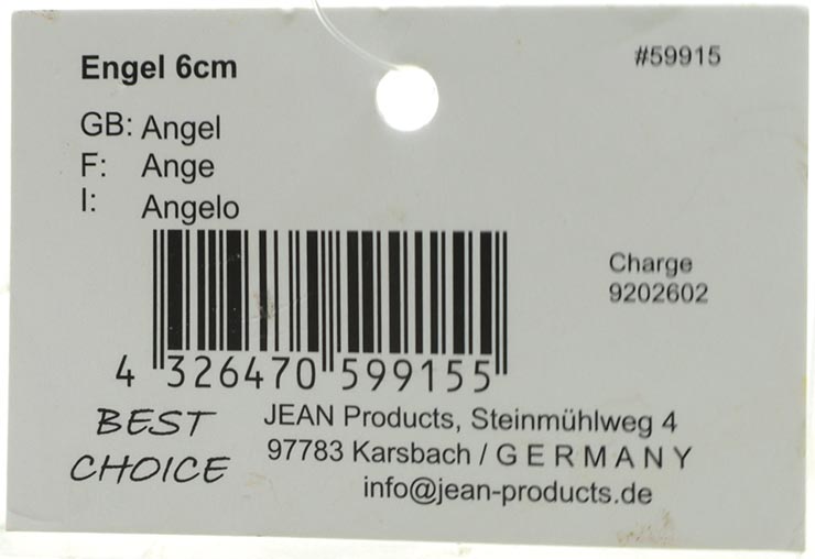 Engel Musiker 6x3cm, mit goldenem Instrument