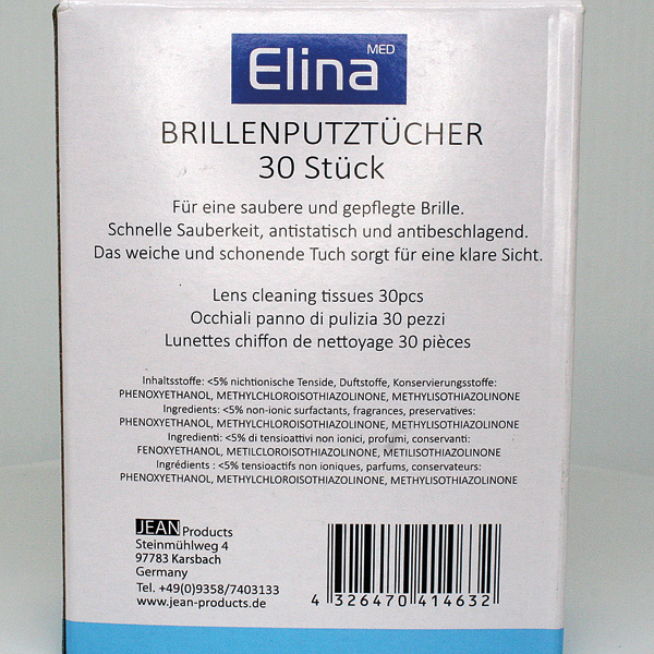 Brillenputztücher Elina 30er in Einzelsachets