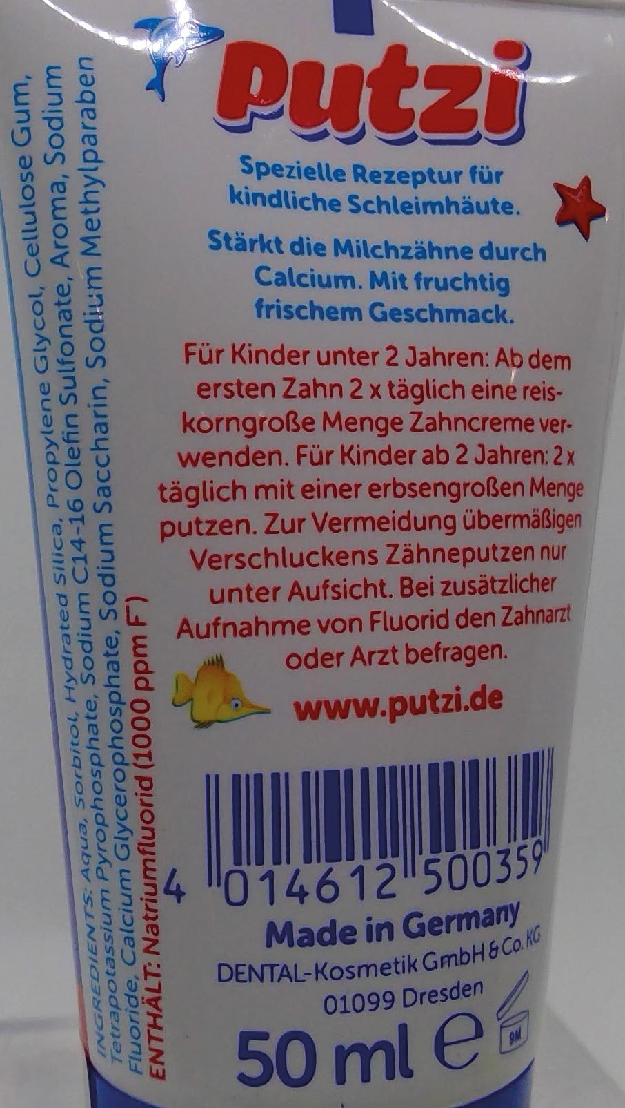 Zahncreme Putzi für Kinder 50ml Calcium