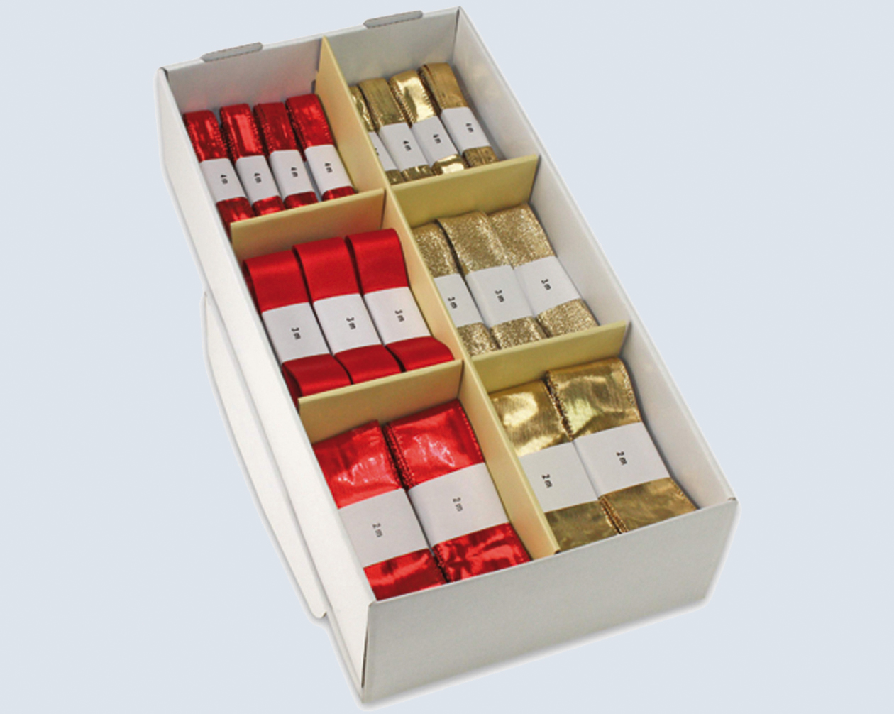 Gift ribbon gold + red in 76 display