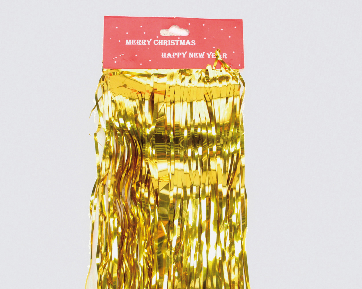 Tinsel foil strip gold 47cm for decoration