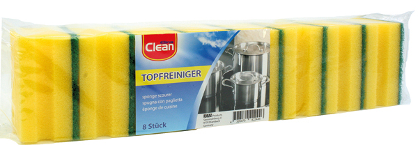 Sponge Pot Cleaner w/ Grip 8pc Pack