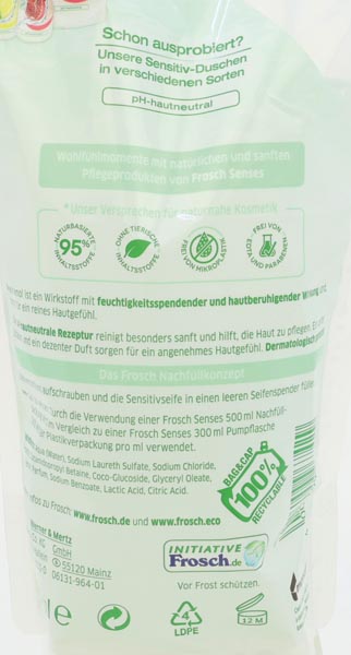 Frosch Sensitive Soap 500ml refill bag