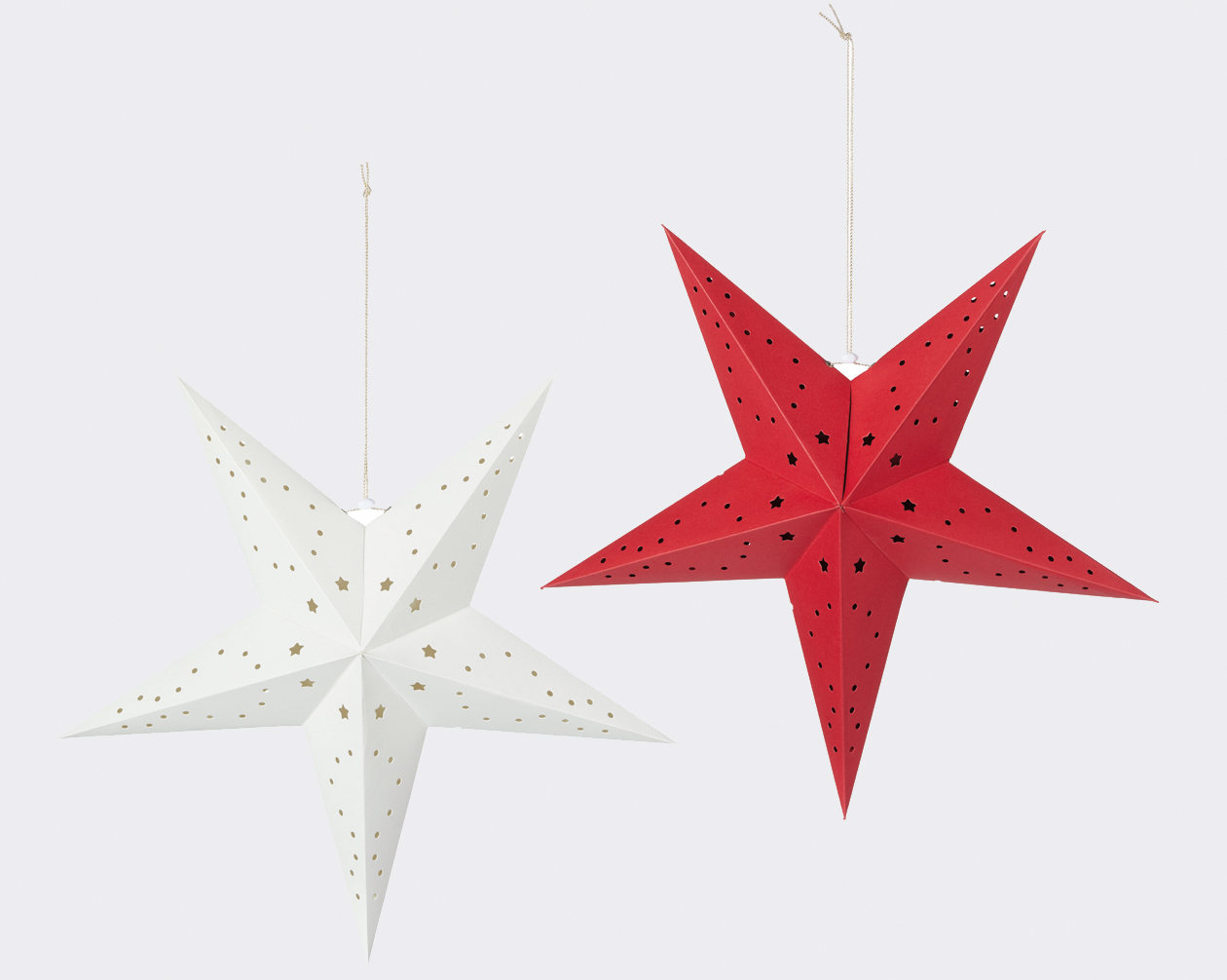 Paper star 5 points, 70cm, 2 assorted paper,