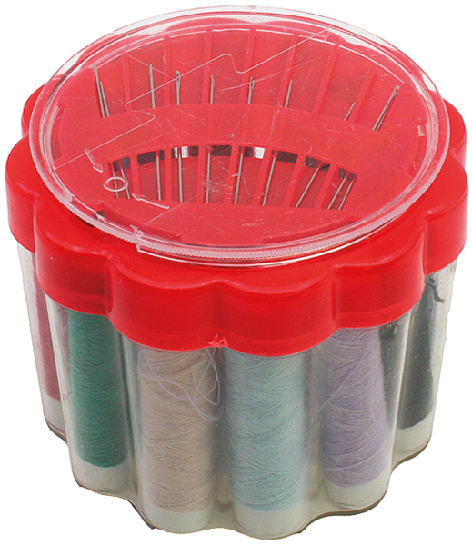 Sewing Thread 12pc Round Box+Needles Asstd Sizes