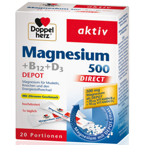 Doppelherz magnésium 500 + B12 + D3 Dépôt