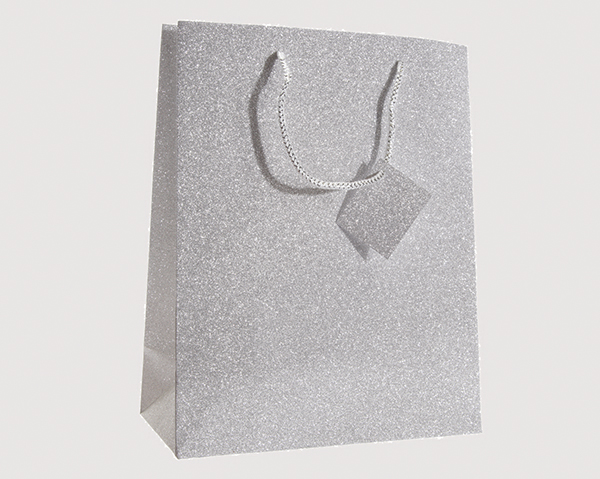 Sac cadeau LUXUS deluxe argent, 26x21cm