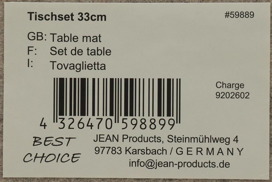 Tischset in Sternform XL 33x32cm, mit großem Elch
