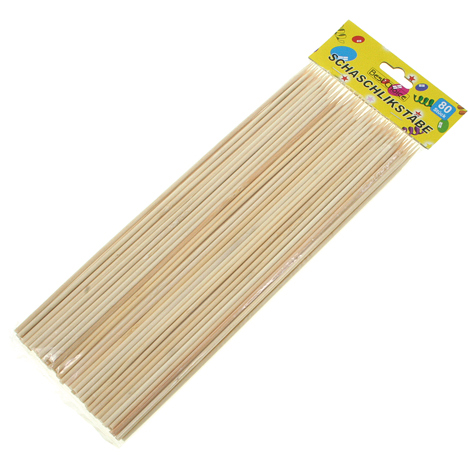 Skewers Wooden 80pc Pack 25m Long