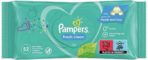 Pampers Babywipes Fresh Clean 52's