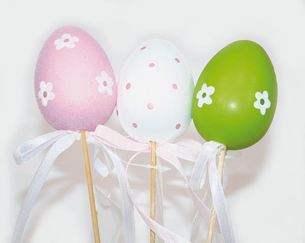 Easteregg plug pink/white/green, set of 2