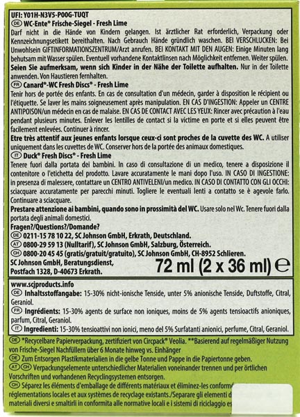 WC Duck Freshness Seal 2x36ml NF Fresh Lime