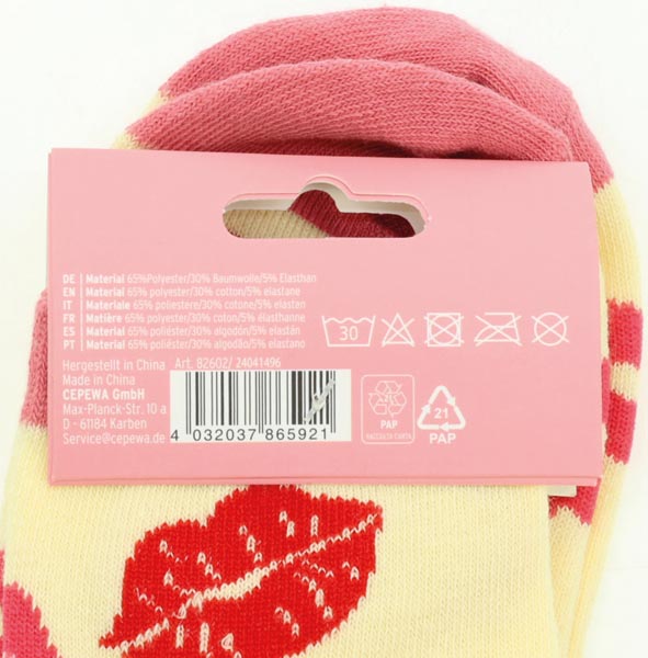 Chaussettes femme Love 4/s Headcard 36-41 4/s Matière : 65%