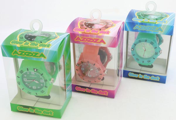 Wrist Watch Glow in the Dark 3 neon colors sort.