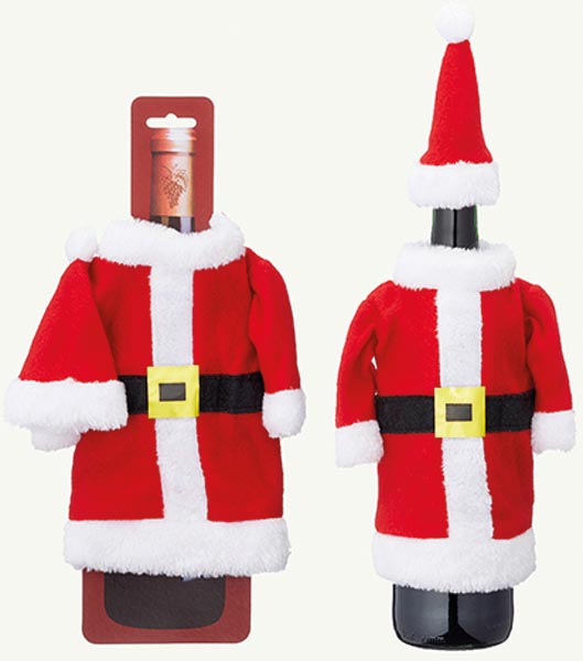 Bottle costume "Santa de Luxe", 2 pieces, 32cm, felt /