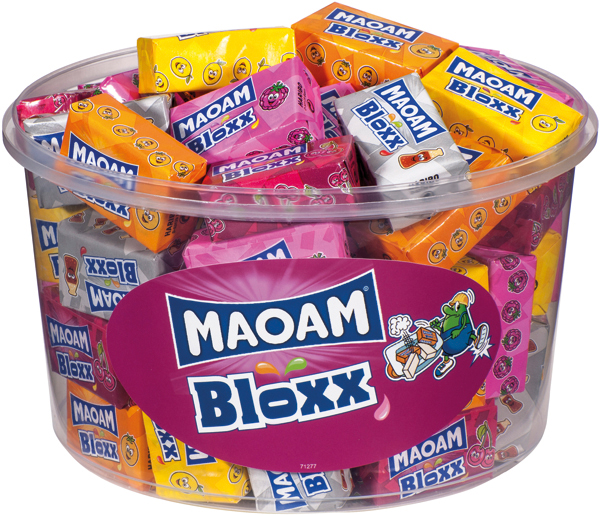 Aliments cubes Maoam 50 pièces en boîte