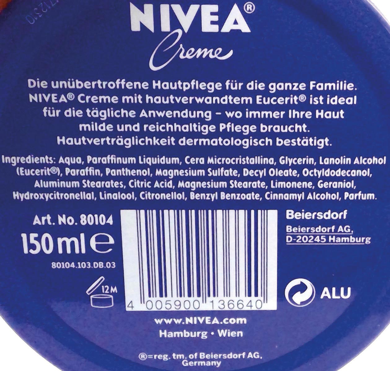 Nivea Creme 150ml Dose