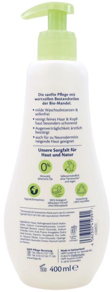 Hipp Babysanft gel douche 400ml Peau et cheveux